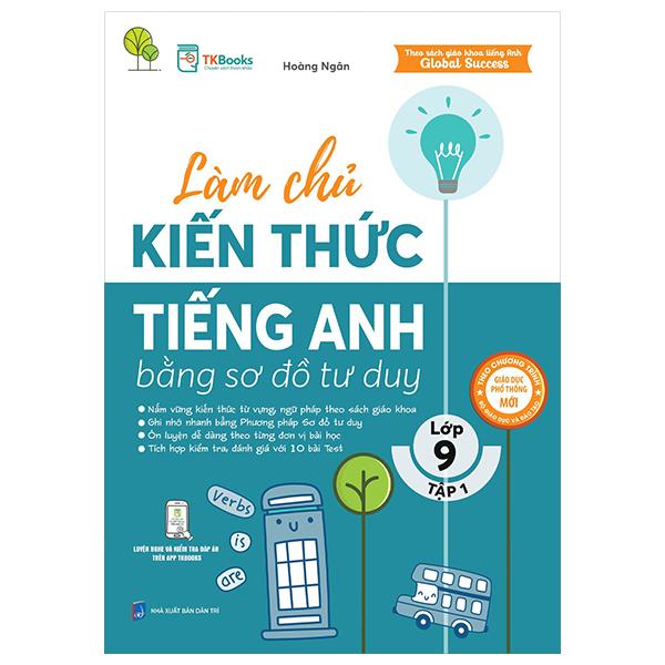 Sách - Làm Chủ Kiến Thức Tiếng Anh Bằng Sơ Đồ Tư Duy Lớp 9 - Tập 1