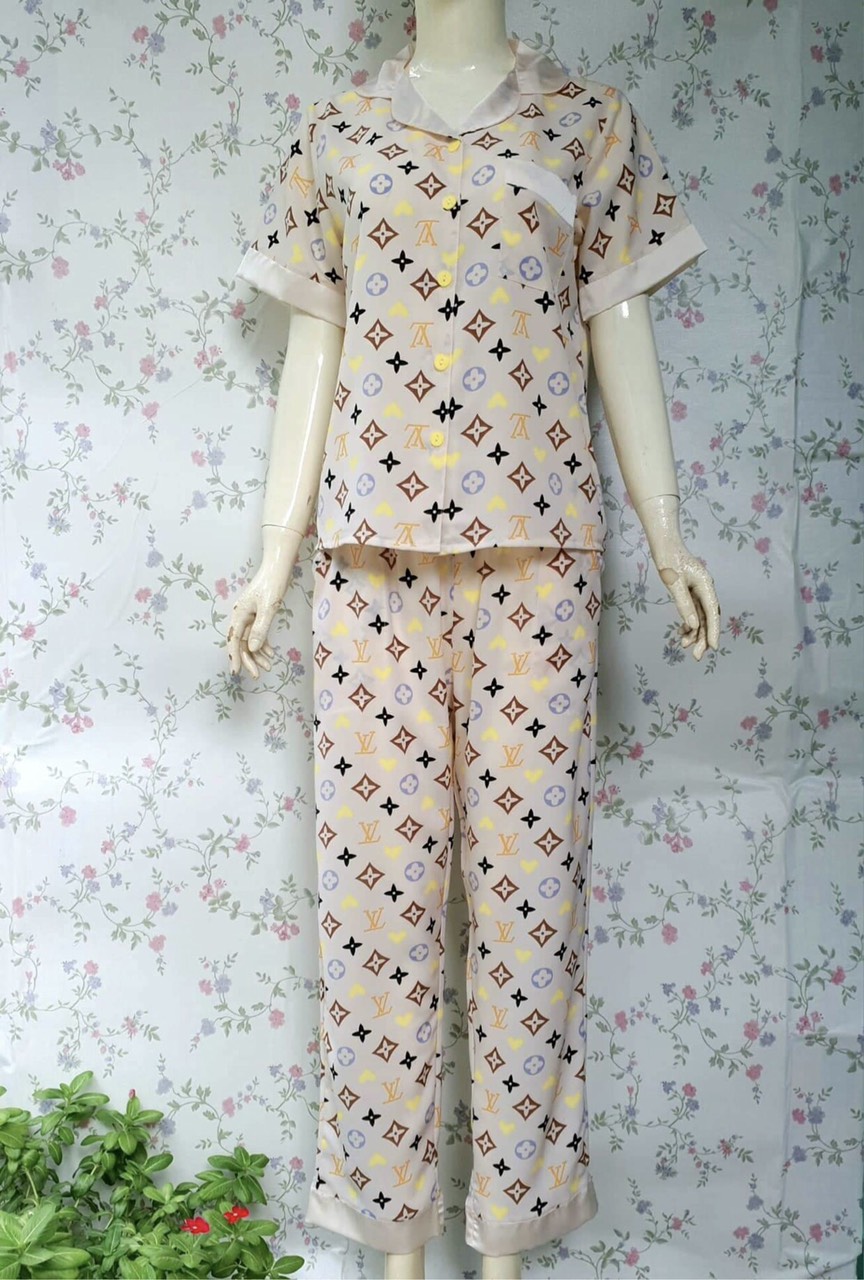 Đồ Bộ Mặc Nhà, Đồ Bộ Pizama Lụa Mango Nữ Shop Khánh An Quần Dài Tay Ngắn, Màu Số 6