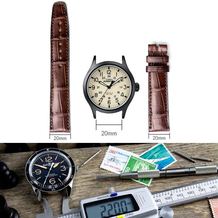Dây da đồng hồ SAM Leather SAM101DBW - Dây đeo đồng hồ da bò cao cấp