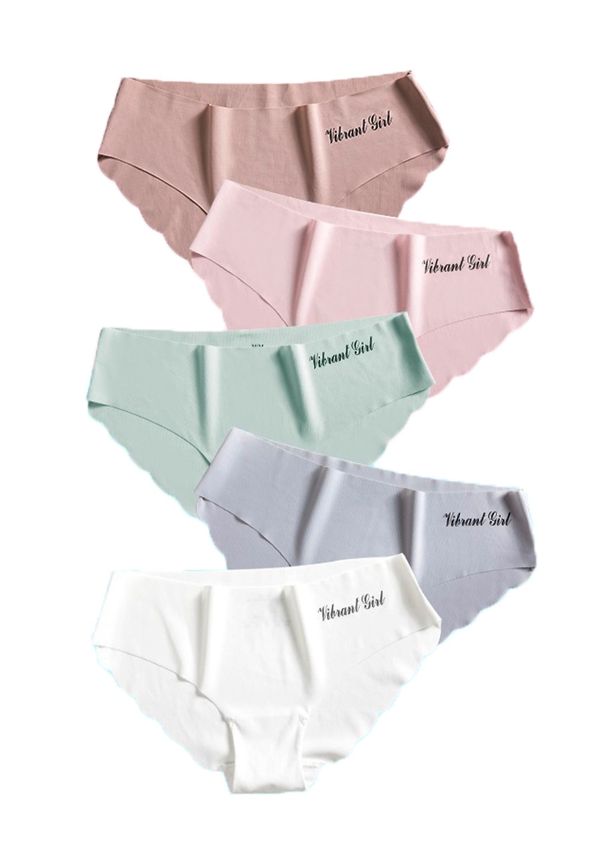 Combo 10 Quần Lót Nữ Đúc Su Viền Sóng Không Đường May Vibrant Girl -LN034