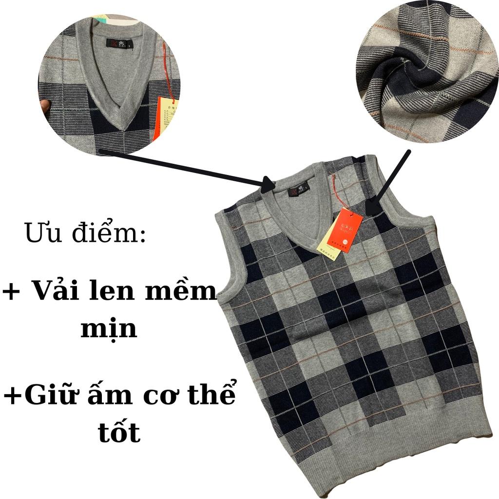 Áo len gile nam trung niên cổ tim cao cấp co giãn 4 chiều thoải mái vận động-Áo len cho bố