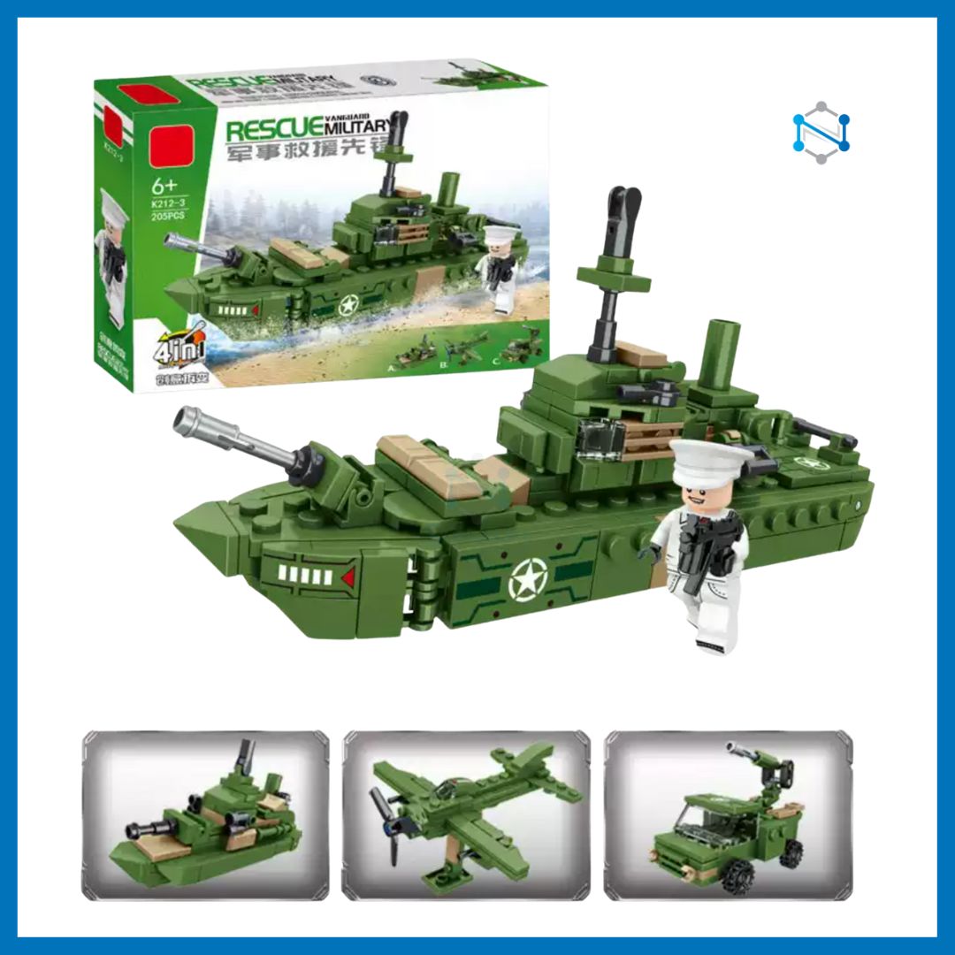 Đồ chơi lắp ráp sáng tạo 4in1 xe tank chiến đấu WW2 tương thích với tất cả thương hiệu