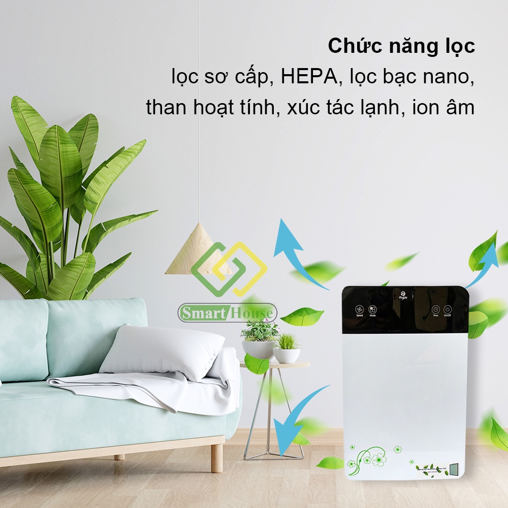 Máy Lọc Không Khí Perfekt PE0225, Máy Lọc Thông Minh, Lọc Khói Bụi Và Vi Khuẩn,Màn Hình Cảm Biến