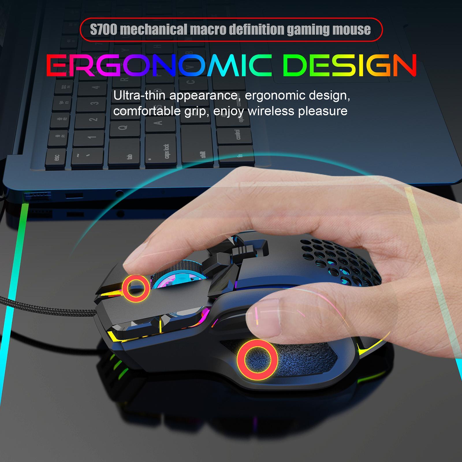 USB Wired Gaming Mouse, 10 Buttons Programming, up to 12800 DPI, USB Computer Mouse Adjustable DPI Mice for Laptop PC and Notebook