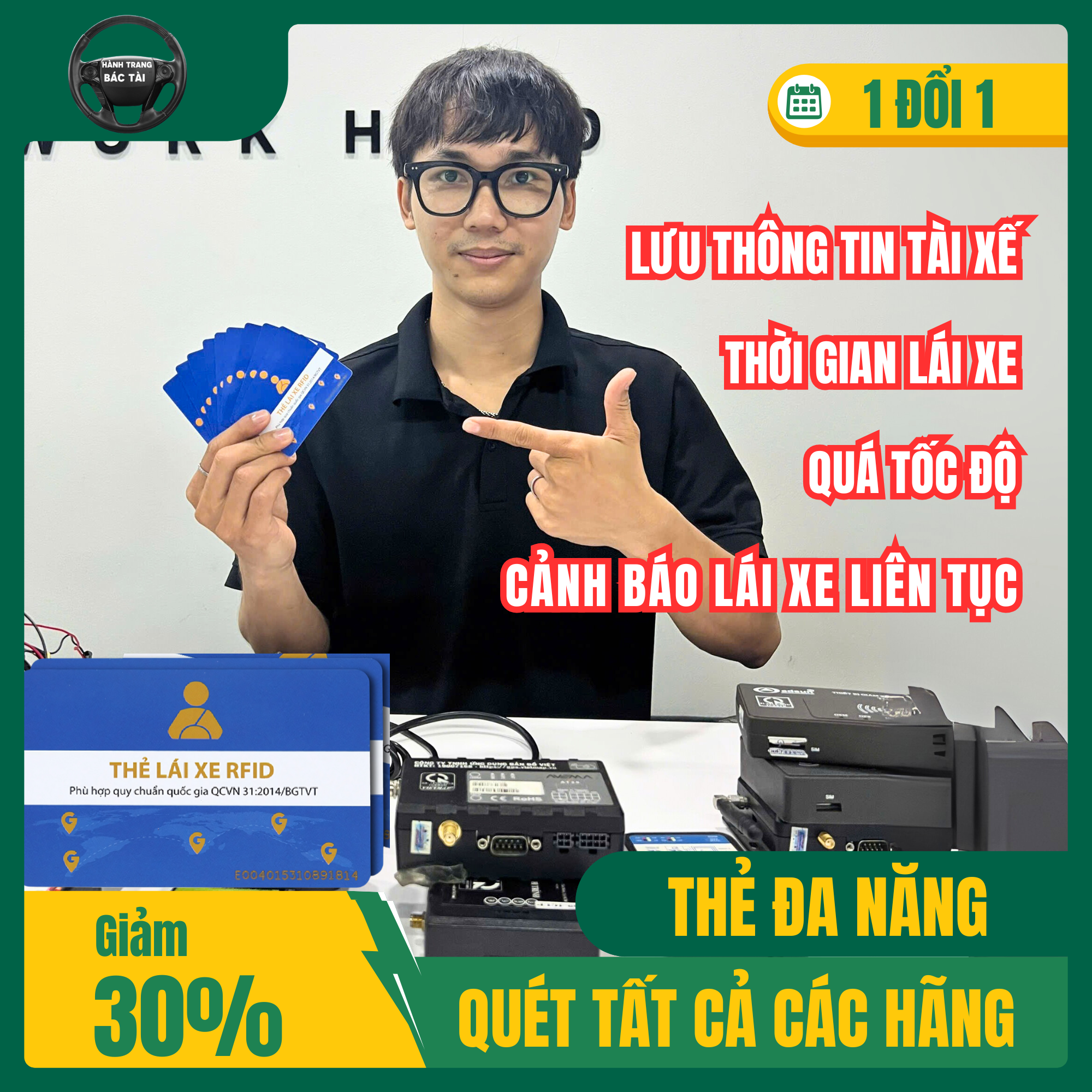 Thẻ lái xe đa năng RFID. Quẹt được tất cả hãng hộp đen. Có ghi thẻ lái xe cho tài xế