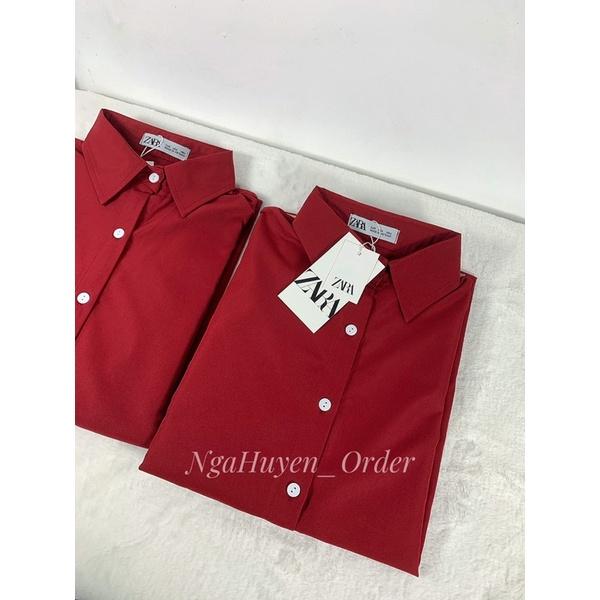 Sơ mi Đỏ Đô Đỏ Noel highfashion chất dày áo dài tay form rộng