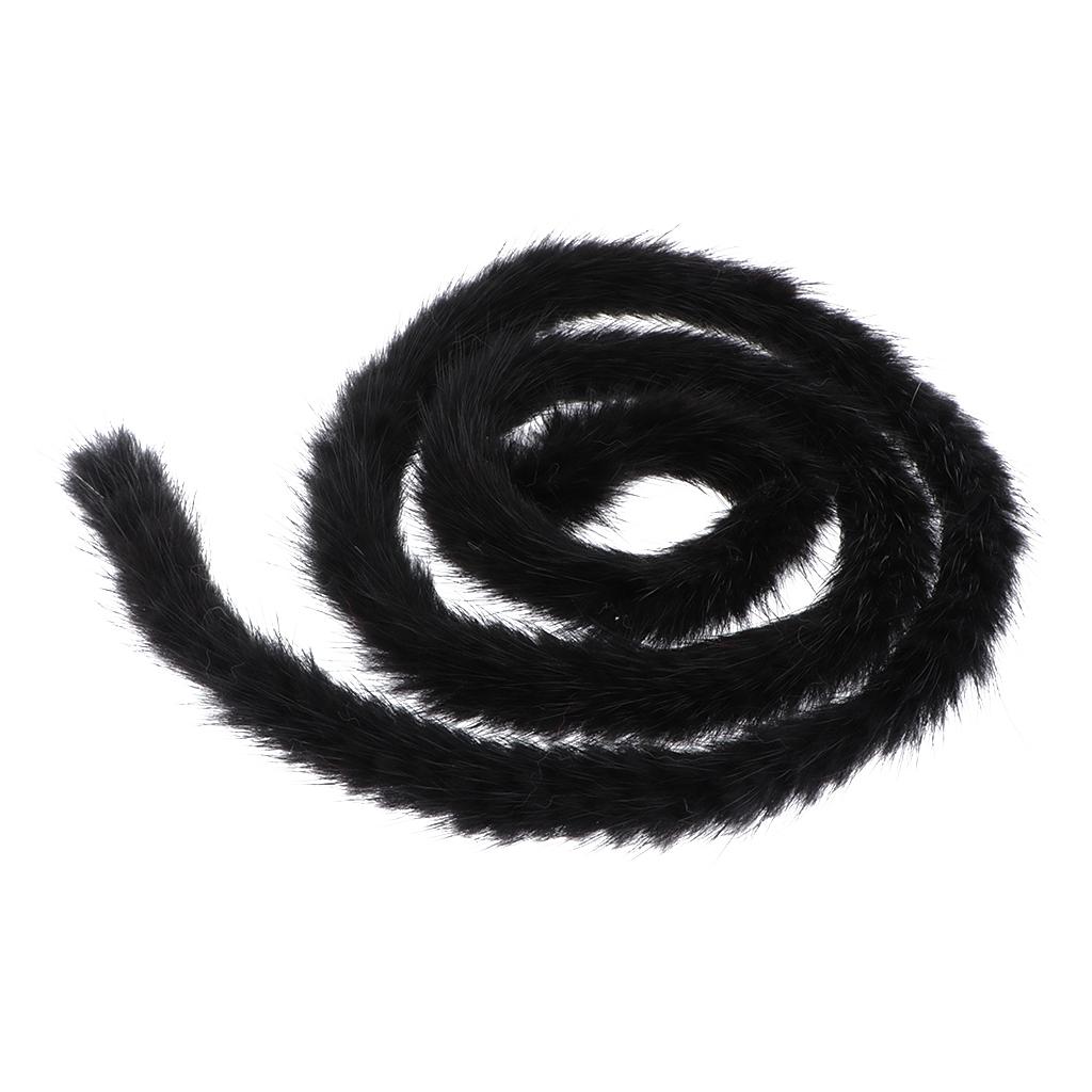 1 Yard 2cm Mink Fur Ribbon Trim Strip Fluffy Trim for Home Decoration Black