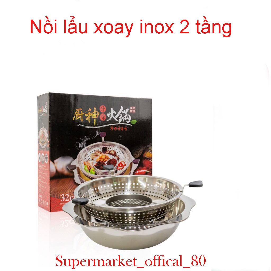 Nồi hấp inox 2 tầng cách thủy đa năng,Xửng hấp sôi,hấp bánh