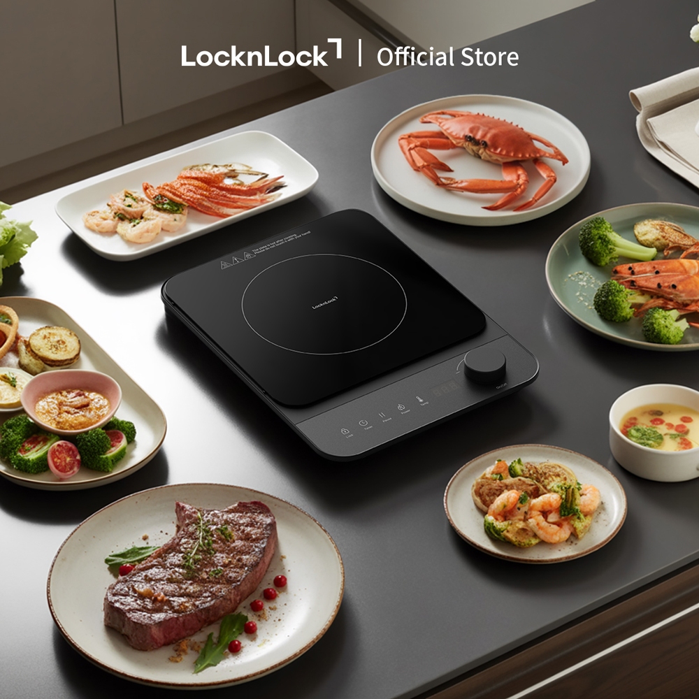 Bếp điện từ Locknlock Induction cooker EJI351BLK công suất 2000W - Màu đen - Hàng Chính Hãng - JoyMall