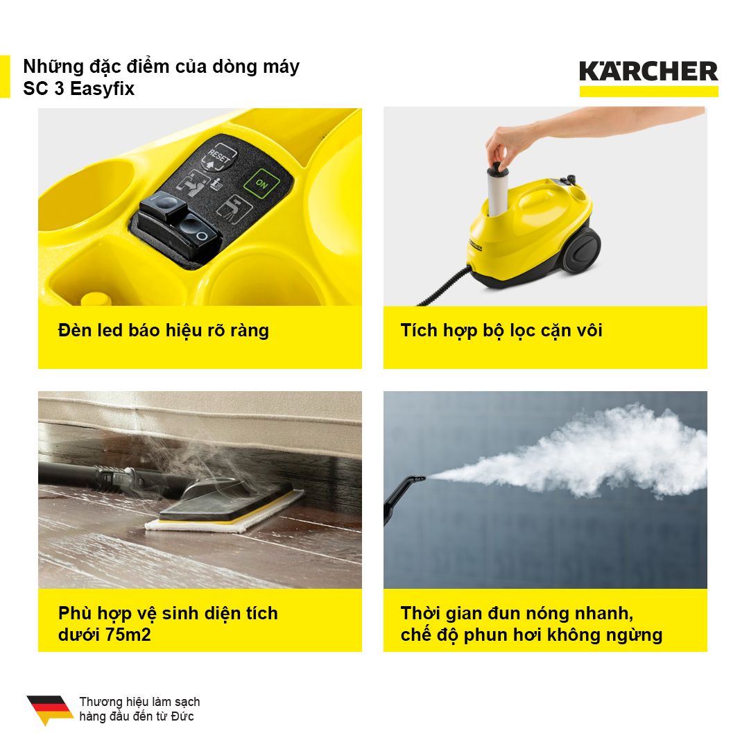 Máy Làm Sạch Bằng Hơi Nước Karcher SC3 Easyfix