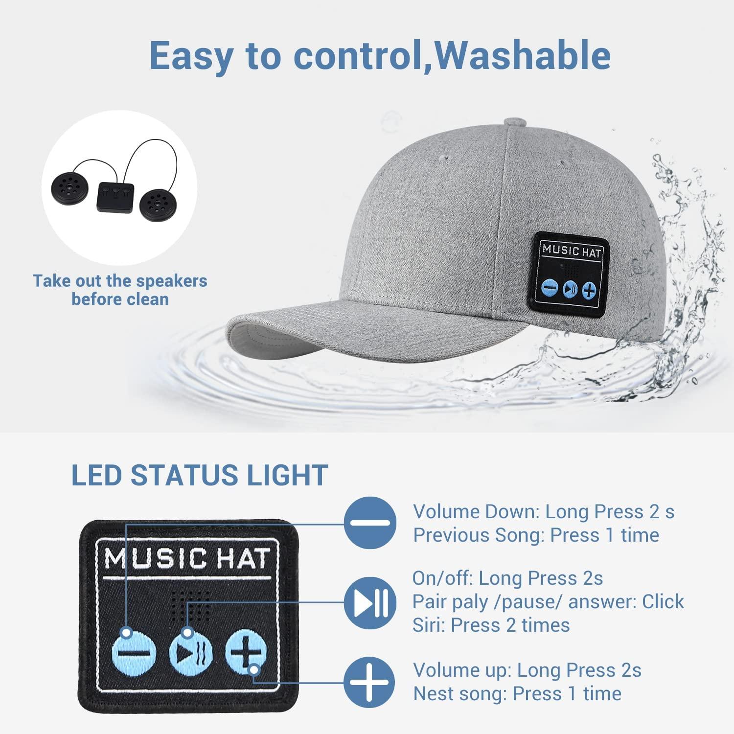 Mới Đa Năng Ngoài Trời Nón Có Loa Bluetooth Có Thể Tháo Rời Không Dây Có Thể Điều Chỉnh Âm Nhạc Mũ Bóng Chày Chạy Thể Thao Quà Tặng Color: volcano