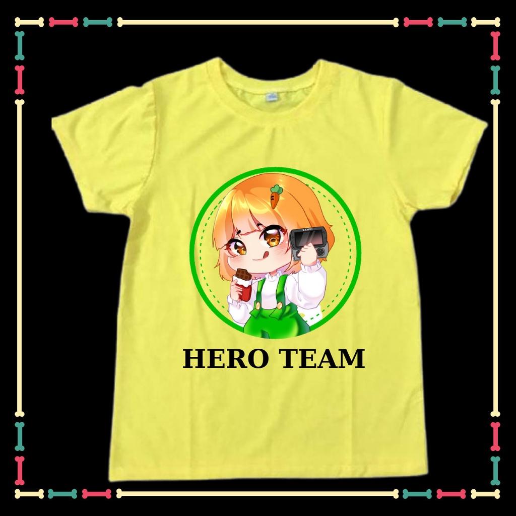 Áo thun ngắn tay cổ tròn cho trẻ em hit hot mẫu HERO TEAM đủ size áo đủ màu sắc