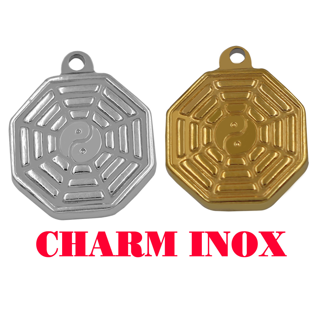 Vòng chuỗi đeo tay đá cẩm thạch xanh đậm charm bát quái inox, vòng tay hạt chuỗi, vòng chuỗi phong thủy, vòng tay nam nữ