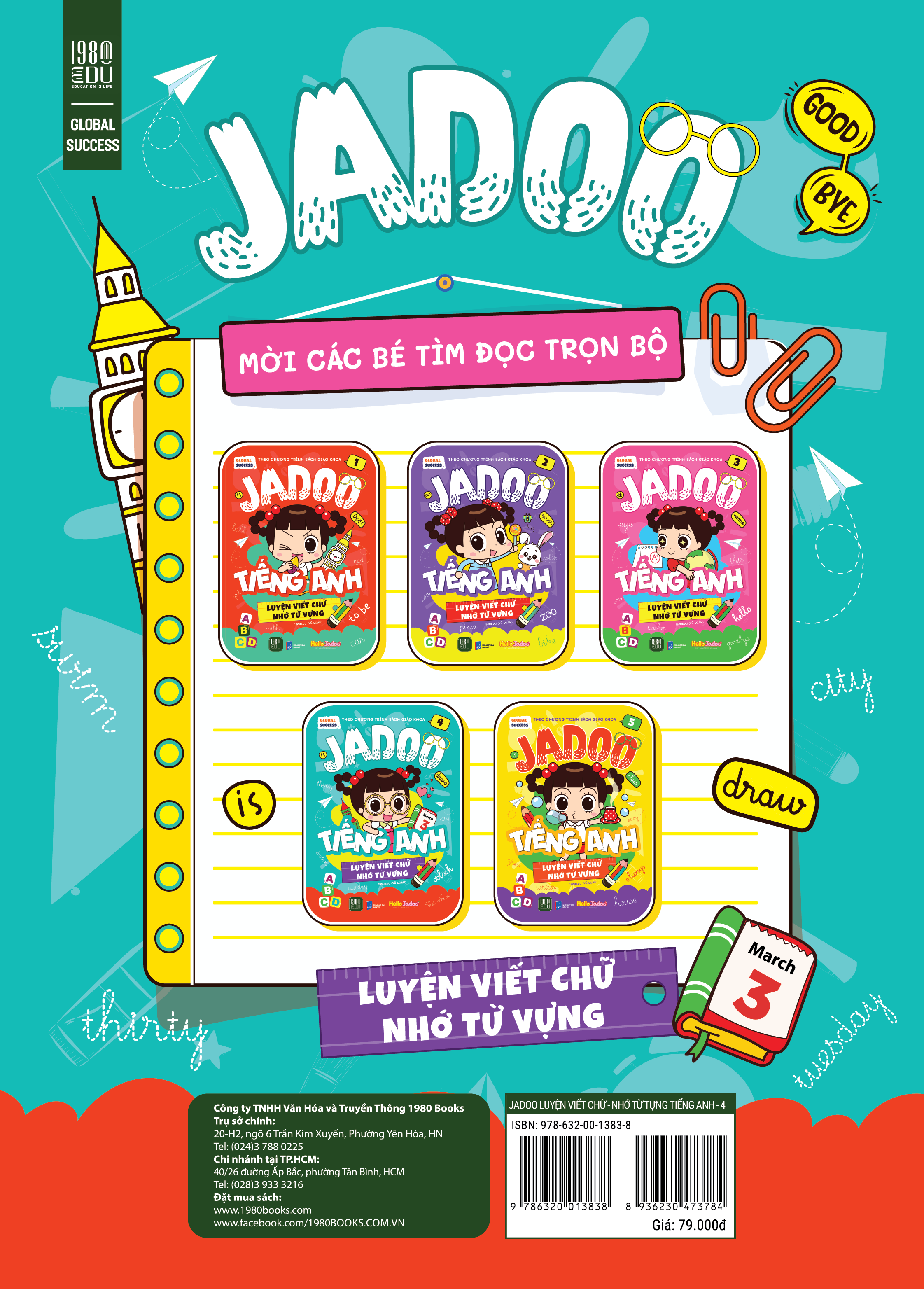 Sách Jadoo Luyện Viết Chữ - Nhớ từ vựng Tiếng Anh (Theo chương trình sách giáo khoa)