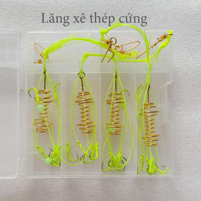Hộp 4 Bộ Lưỡi Câu Cá, Lưỡi Lăng Xê xanh chất lượng