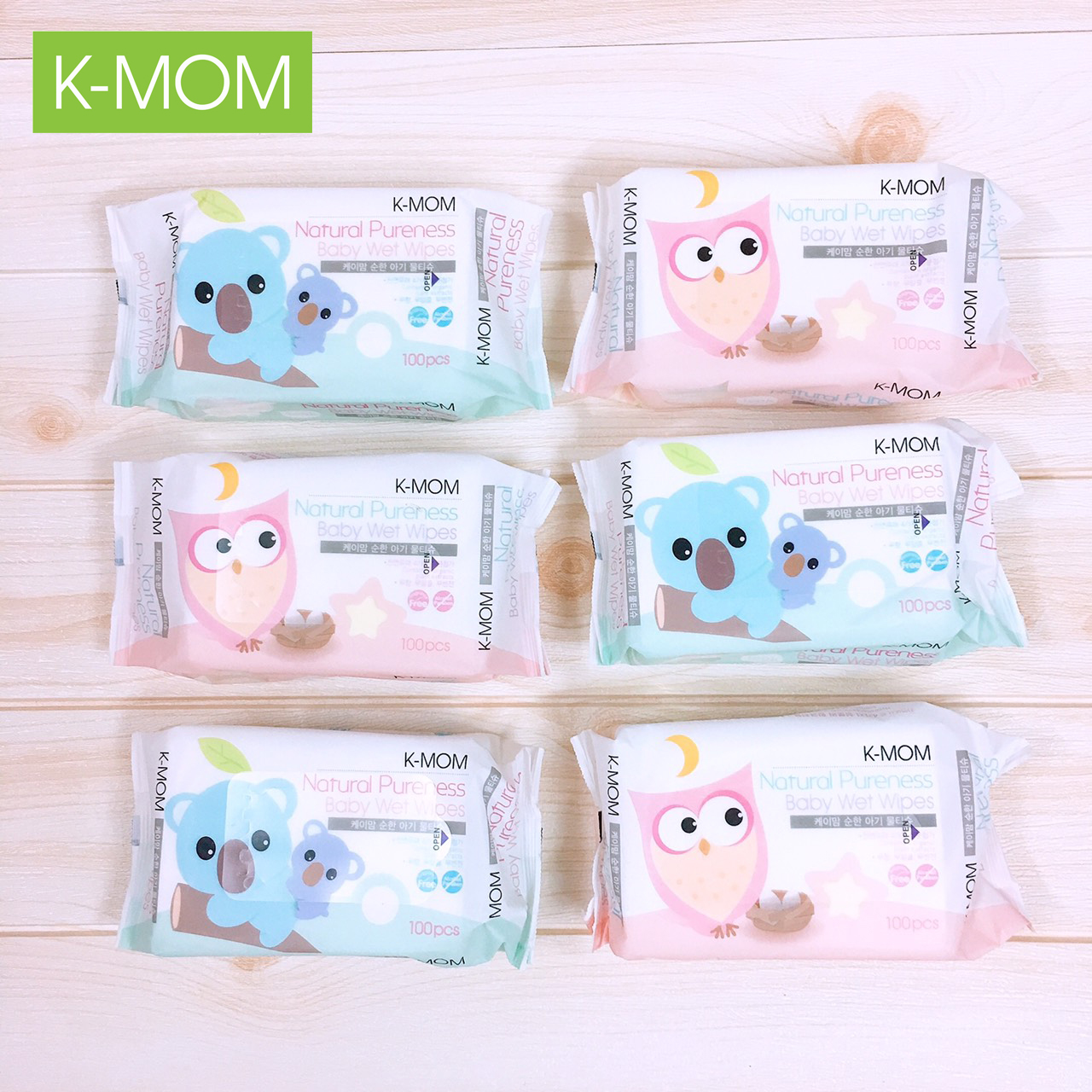 Combo 6 Gói Khăn Ướt Cao Cấp K-Mom Hàn Quốc (100chiếc)