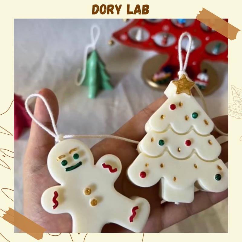 Combo Nến Giáng Sinh 2 Món Cây Thông và Bánh Gừng Kèm Hộp Quà Bã Mía - Dory Lab