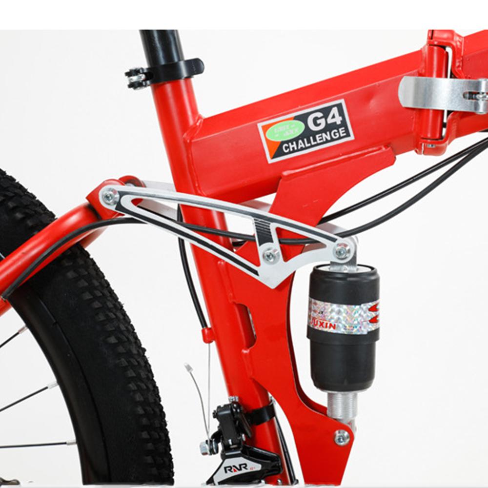 Xe Đạp Leo Núi 26 Inch 21/24 Tốc Độ Giảm Sốc Đôi Dễ Dàng Mang Theo Khung Đuôi Mềm Có Thể Gập Lại Color: White Number of speeds: 24