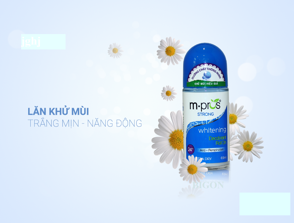 Lăn Khử Mùi M.Pros 60ml - Trắng Mịn - Năng Động - Khử Mùi Hiệu Quả