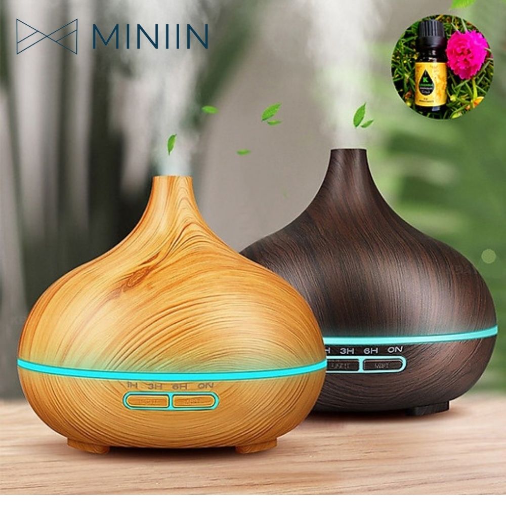 Máy Xông Tinh Dầu Cao Cấp Bầu Tiên Chính Hãng MINIIN - Máy Khuếch Tán Tinh Dầu Spa Sang Trọng Siêu Âm 550ml - Giúp Khuếch Tán Tỏa Hương Thơm Phòng Ngủ- Nhà Hàng-Khách Sạn- Tặng Kèm Điều Khiển