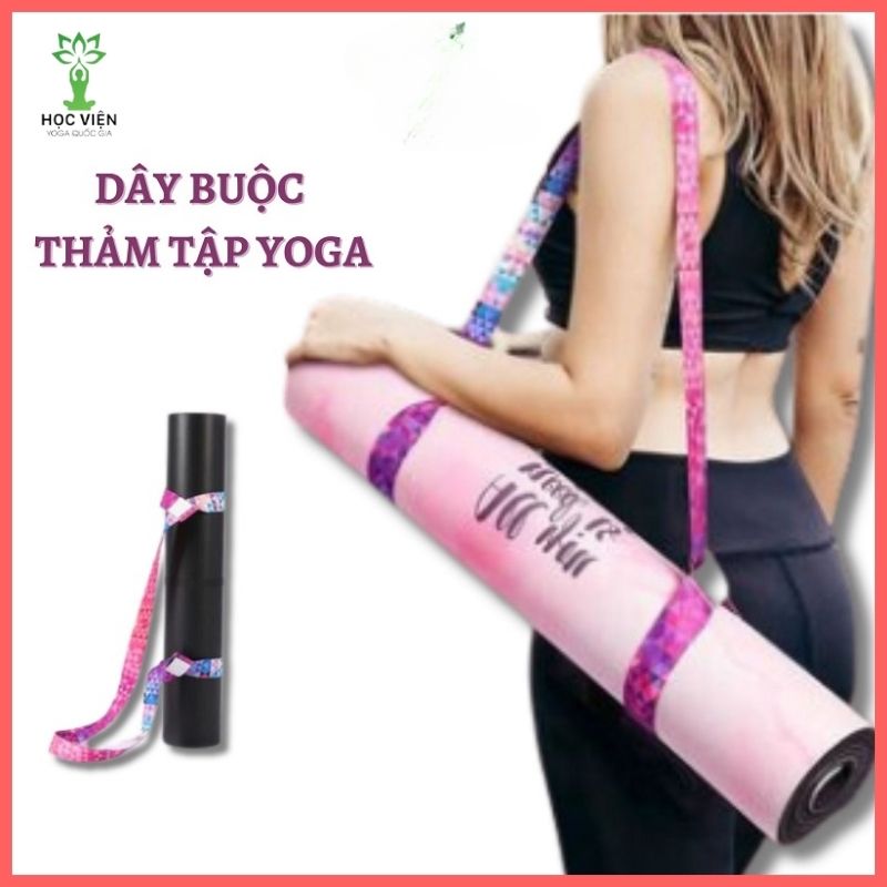 Dây buộc thảm tập Yoga , dây đeo thảm in hoạ tiết , dây đai cotton co giãn đa năng tiện dụng hỗ trợ các bài tập Yoga