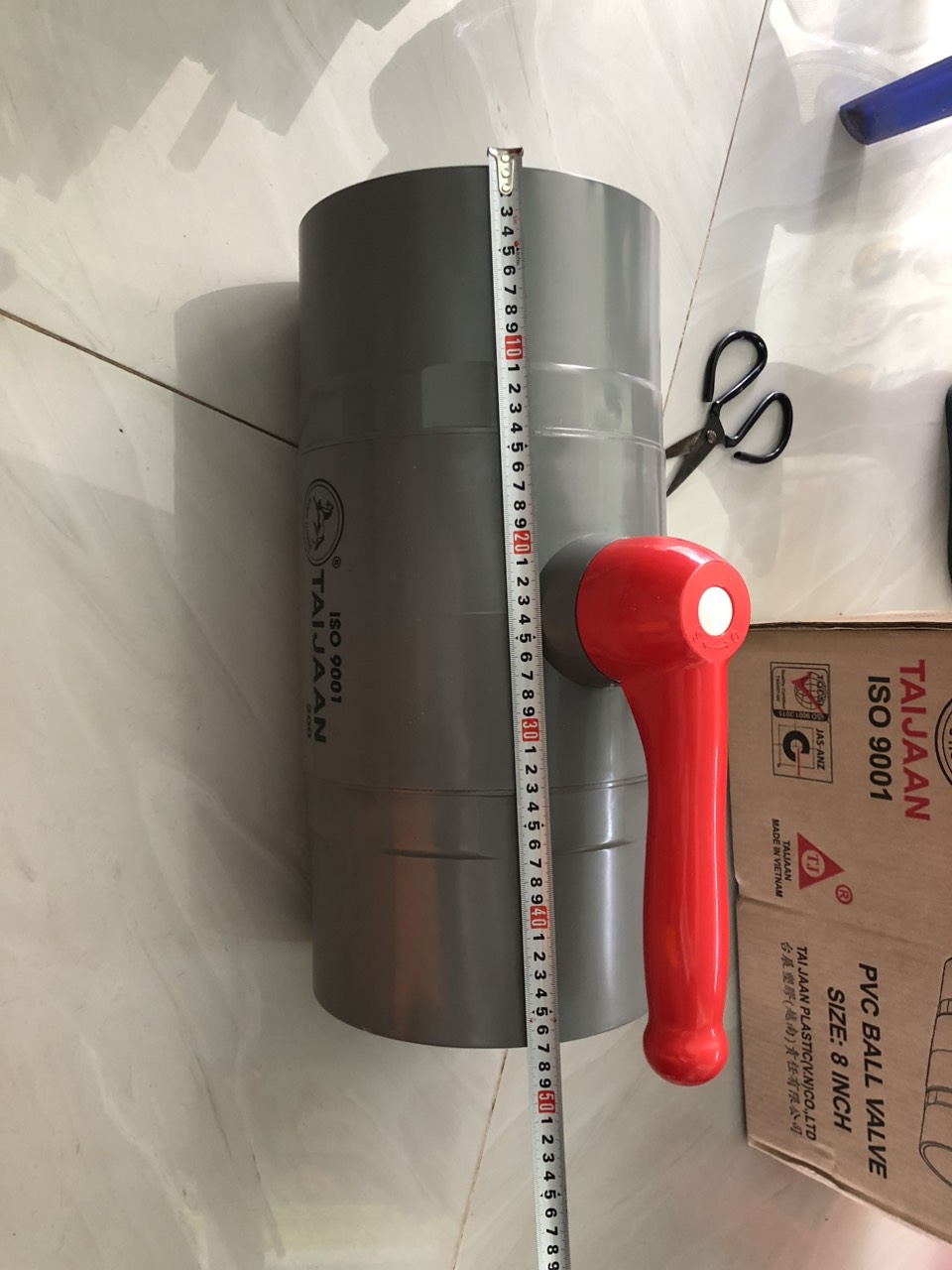 Van khóa PVC 200mm van nhựa size lớn Taijan