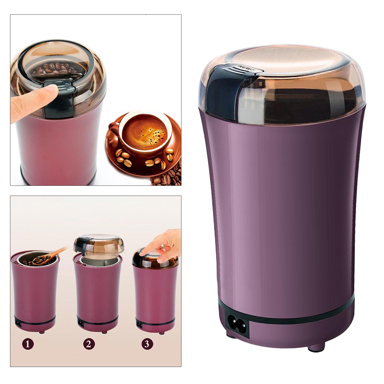 Small Electric Coffee Grinder One-button Operation Easy to Clean Black