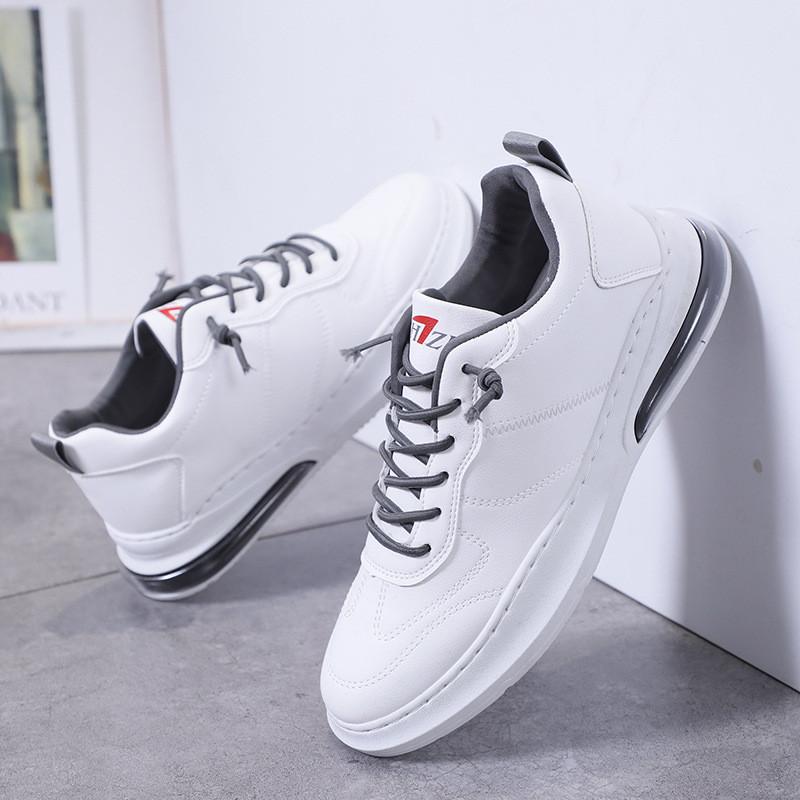 Giày Sneaker nam, Giày thể thao nam, giày da, 2 màu đen - trắng, đế cao su nguyên khối, đế nén khí êm, bền, khâu đế chắc chắn G145