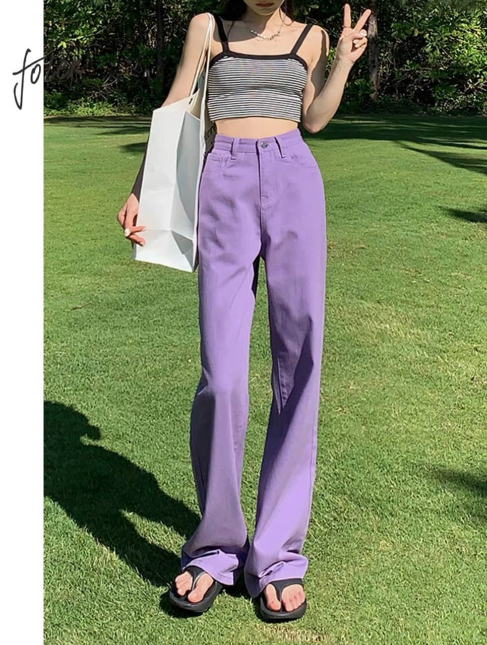 Baggy Kaki Suông Màu Tím