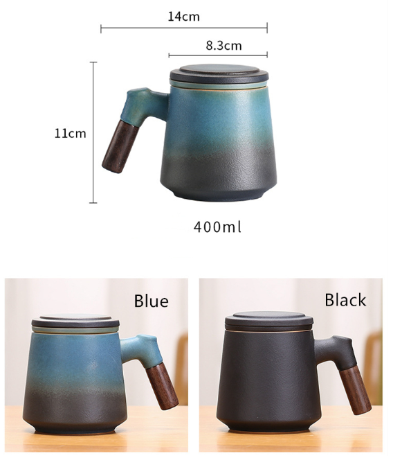 Bộ Tách Trà gốm sứ Ceramic Ocean 500ml kèm hộp quà tặng