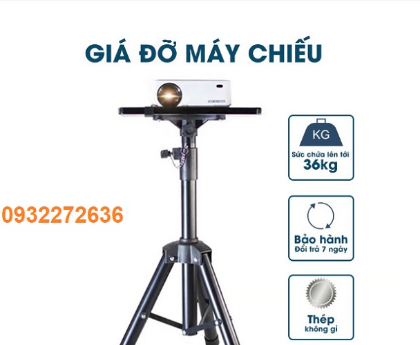 Giá đỡ máy chiếu 3 chân vuông chắc chắn có đế đỡ đa năng tiện dụng phù hợp với mọi loại máy chiếu