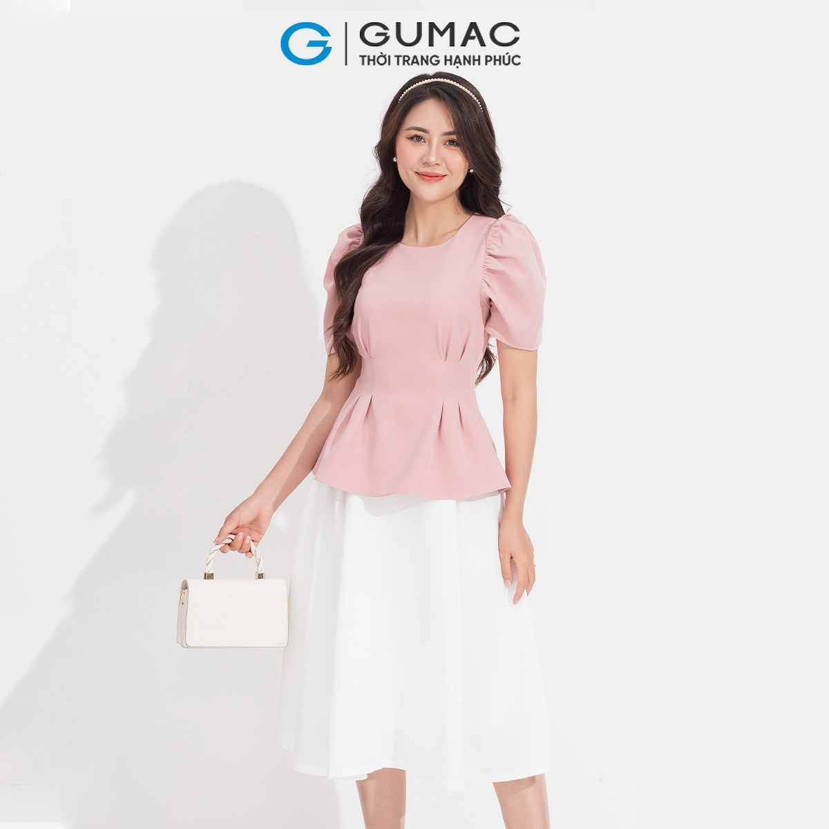 Áo peplum tay nhún GUMAC AD05082