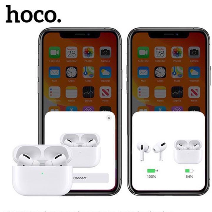 Tai Nghe Bluetooth Cảm Ứng 2 Bên TWS V5.0 Có Mic Hoco ES36 dock sạc không dây - Hàng nhập khẩu