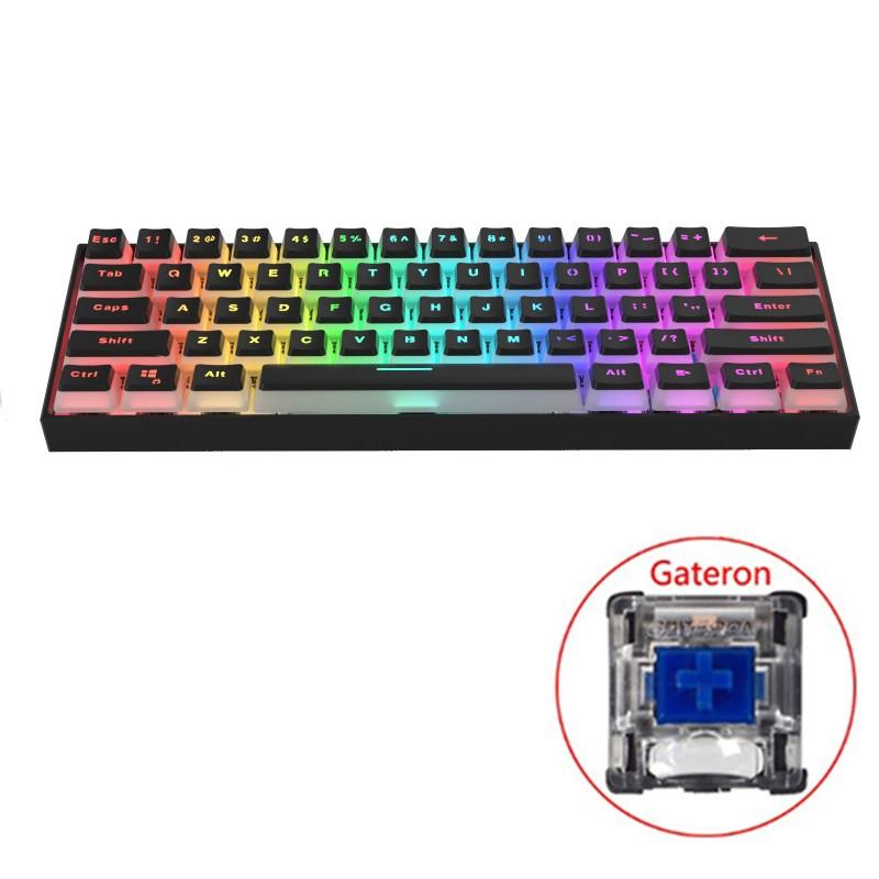 Bàn Phím Cơ Dây Đèn Led 61 Phím Loại C Rgb