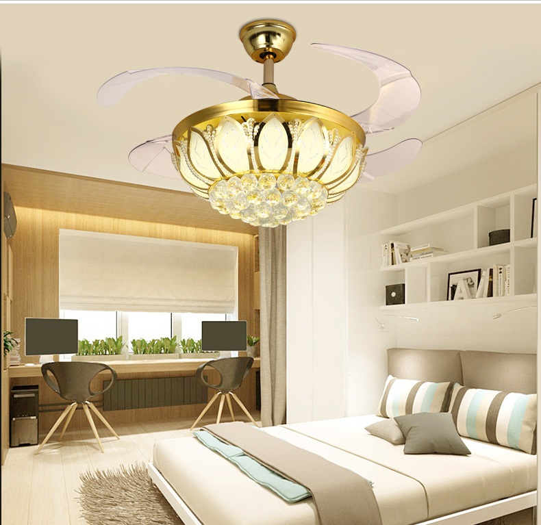Đèn quạt HUKO cánh cụp xòe trang trí hiện đại