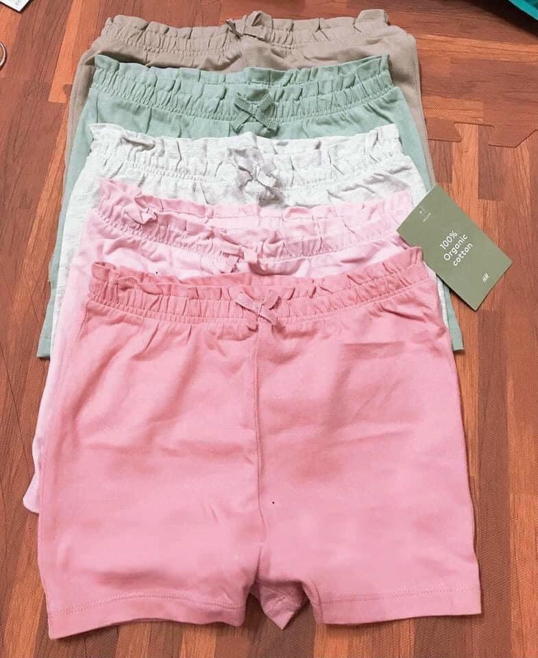 SET 5 QUẦN SHORT ĐÙI THUN COTTON BÉ GÁI MẪU TRƠN CƠ BẢN DỄ PHỐI ĐỒ VẢI MỀM MỊN XUẤT DƯ