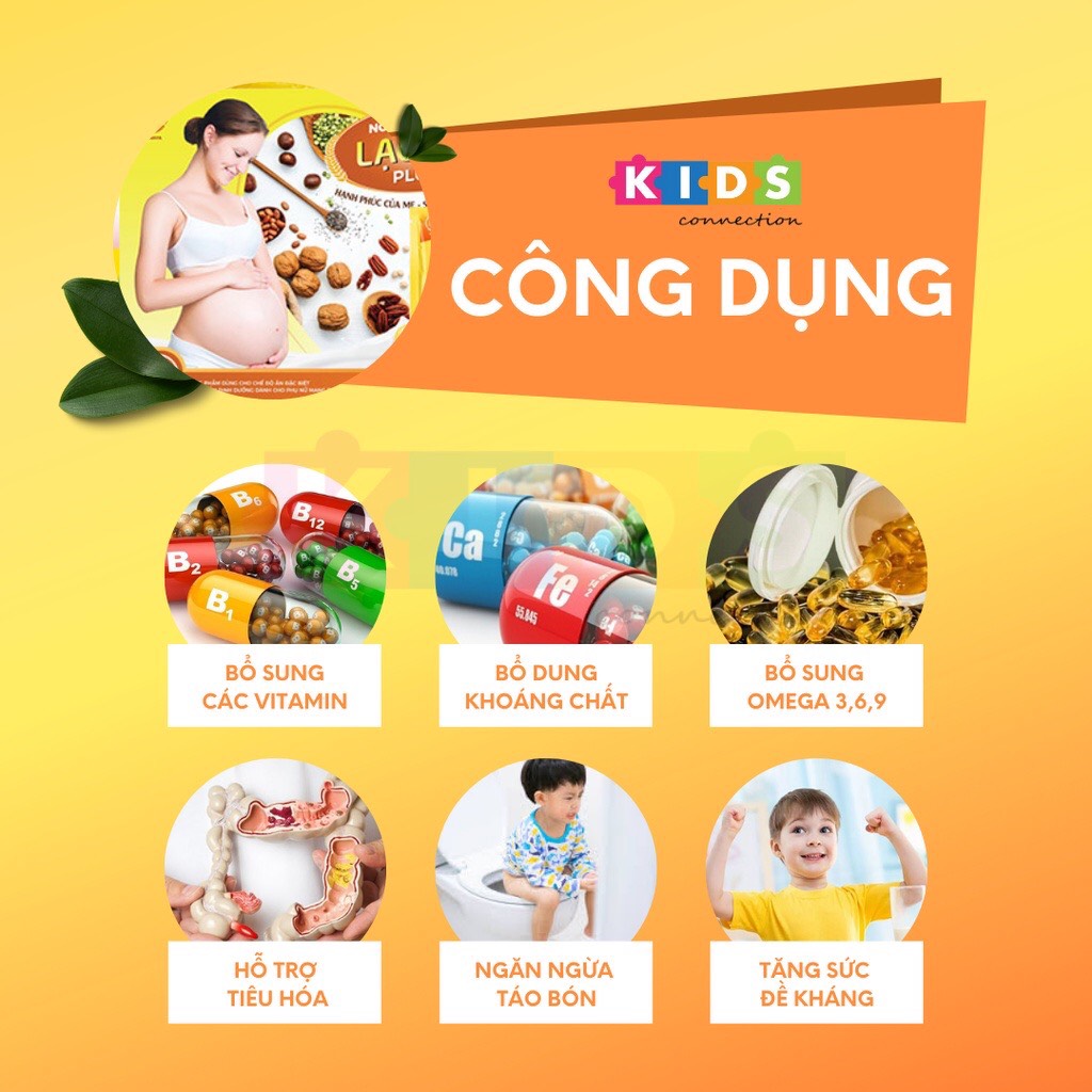 Ngũ Cốc Bầu Lạc Lạc Plus 30 gói 600g Tặng quà cho bé