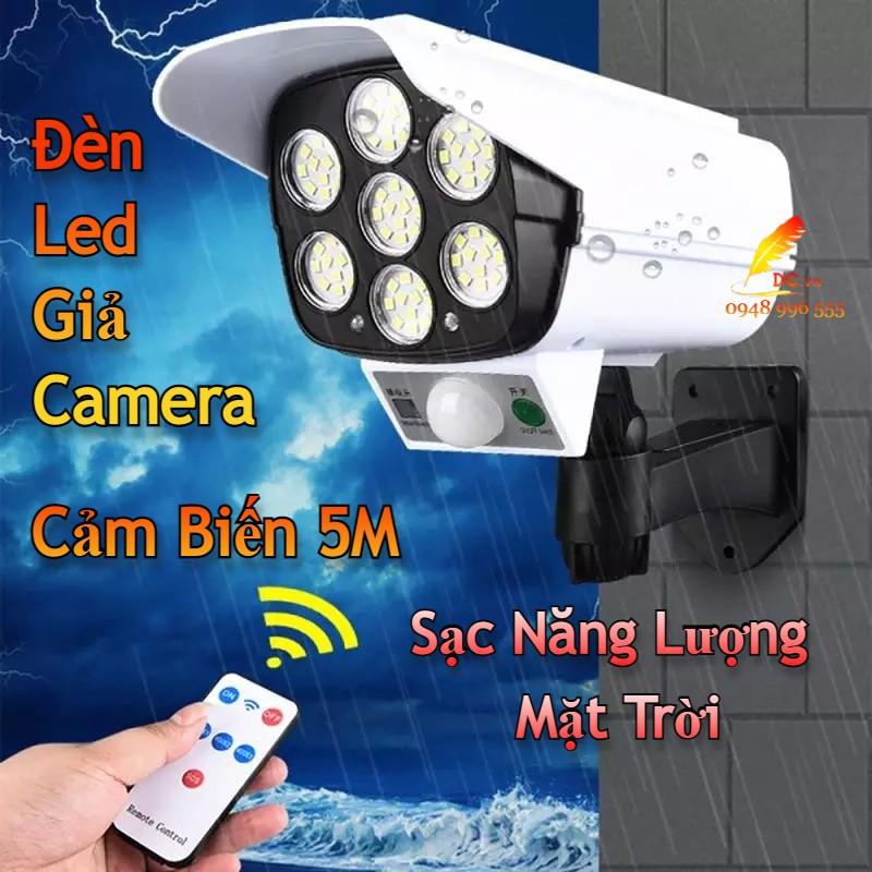 Đèn Cảm Biến Năng Lượng Mặt Trời Chống Nước Đèn Led Giả Camera Chống Trộm Tiết Kiểm Điện Cảm Ứng xa 5m