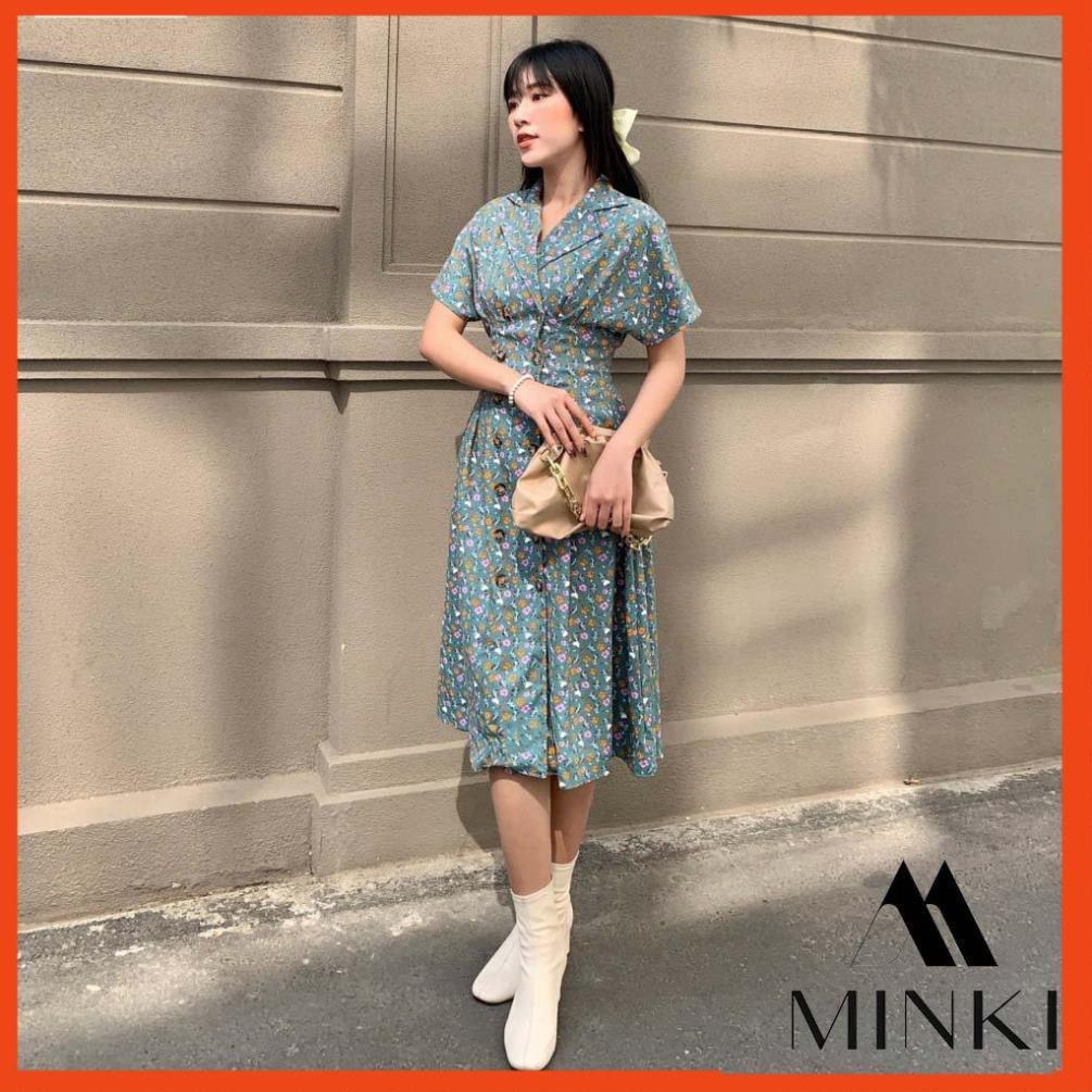 ĐẦM HOA NHÍ CỔ VEST - CHẤT LIỆU CHIFFON NHẬP KHẨU - HÀNG THIẾT KẾ - MÀU HOA XANH VÀ ĐỎ _HOT