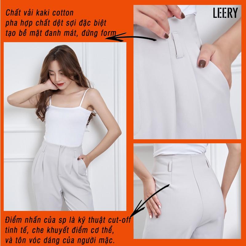 Quần baggy vải cạp cao, thời trang công sở thiết kế QD01