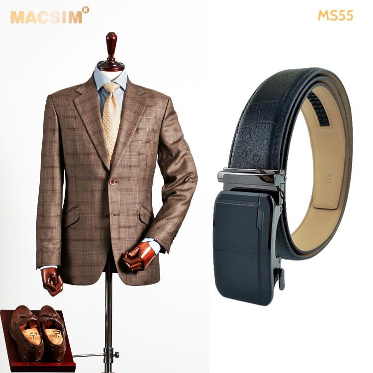 Thắt lưng nam da thật cao cấp nhãn hiệu Macsim MS55
