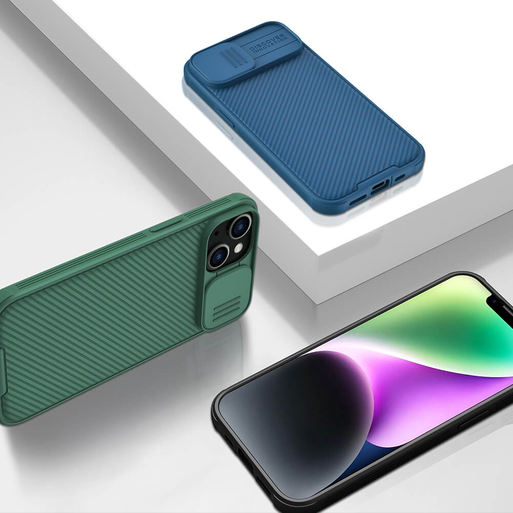 Ốp lưng chống sốc cho iPhone 14 Plus bảo vệ Camera hiệu Nillkin Camshield Pro chống sốc cực tốt, chất liệu cao cấp, có khung & nắp đậy bảo vệ Camera - hàng nhập khẩu