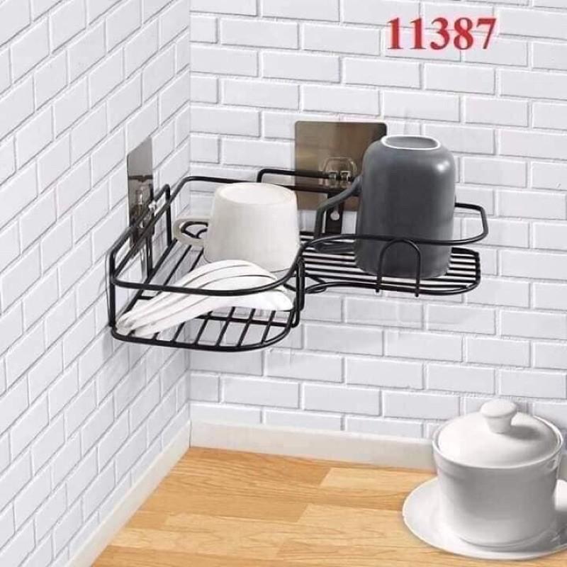 Kệ góc sắt đen để đồ tiện lợi