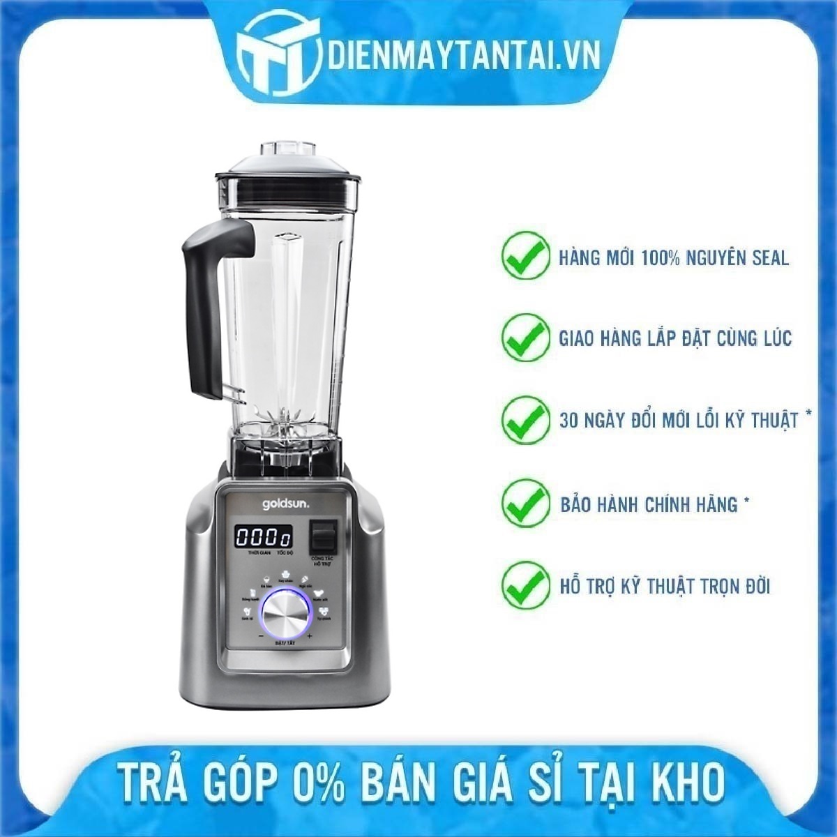 Máy xay sinh tố công suất lớn 7 in 1 Goldsun GBL4160 - Hàng chính hãng