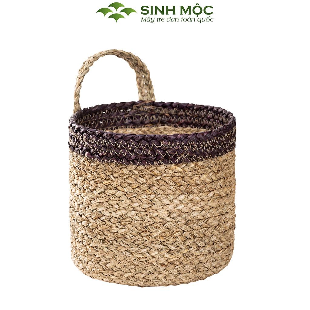 Giỏ cói, giỏ mây tre đan, giỏ cói trồng cây, Decor đựng đồ Sinh Mộc - M1005