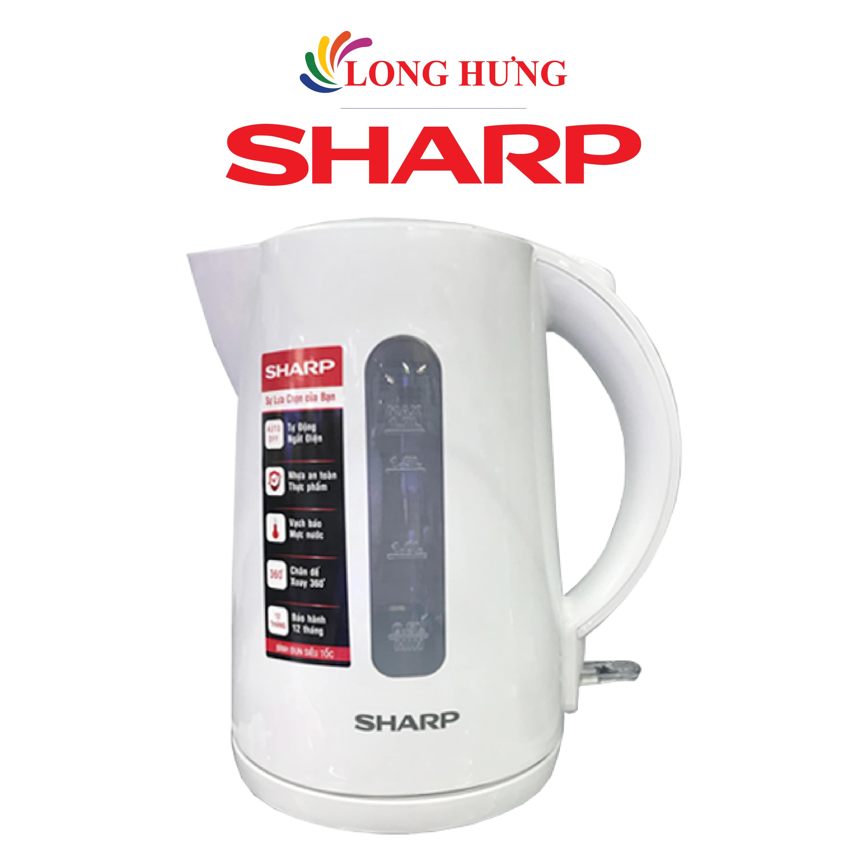 Bình đun siêu tốc Sharp 1.7 lít EKJ-17VPS - Hàng chính hãng