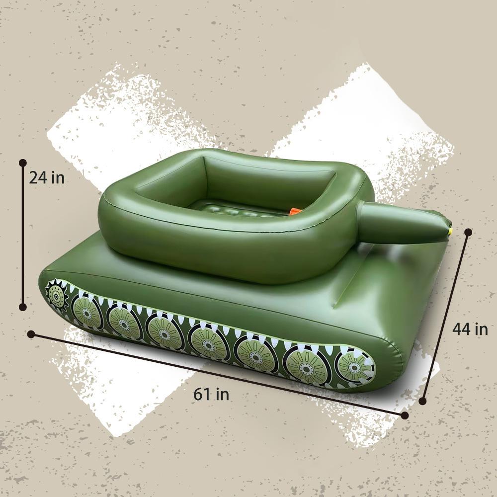 Phao nổi nhựa PVC bơm hơi hình xe tăng, đồ chơi nước cho trẻ em