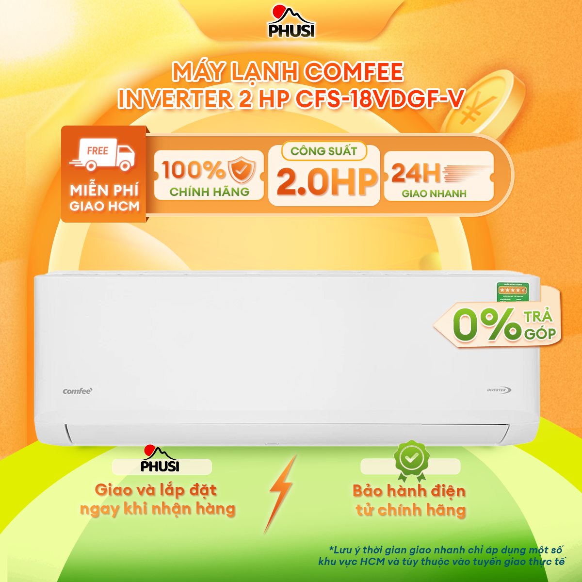 Máy lạnh Comfee CFS-18VDGF-V inverter 2.0HP - Hàng chính hãng (chỉ giao HCM)