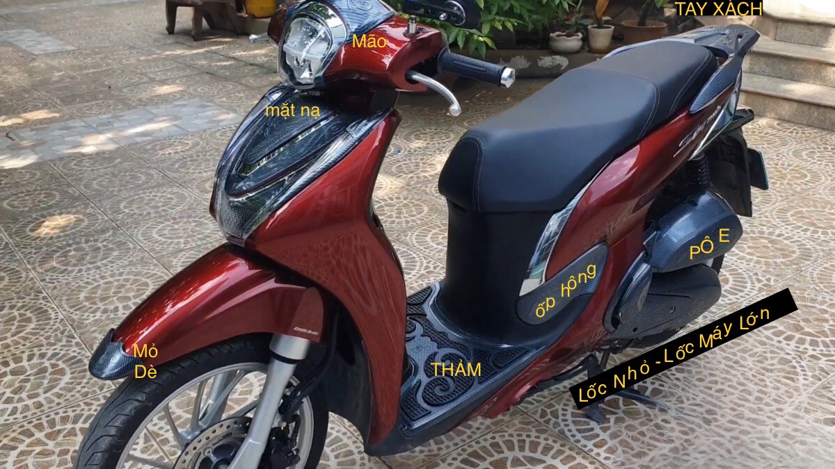 COMBO BỘ ỐP PHỤ KIỆN TRANG TRÍ DÙNG CHO ĐỜI XE SHMODE 2020 2021 2022 2023 CACBON