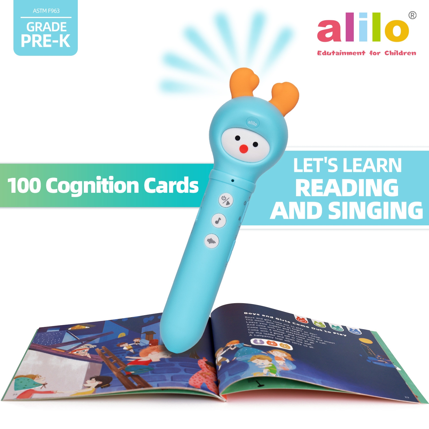 Bút biết nói thông minh Alilo D3C Early Educational Talking Pen - Đồ chơi giáo dục sớm hỗ trợ bé 2-6t học ngoại ngữ - Hàng chính hãng - An toàn chất lượng quốc tế